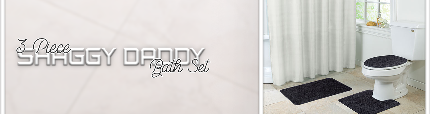 3 PIECE SHAGGY DADDY BATH SET