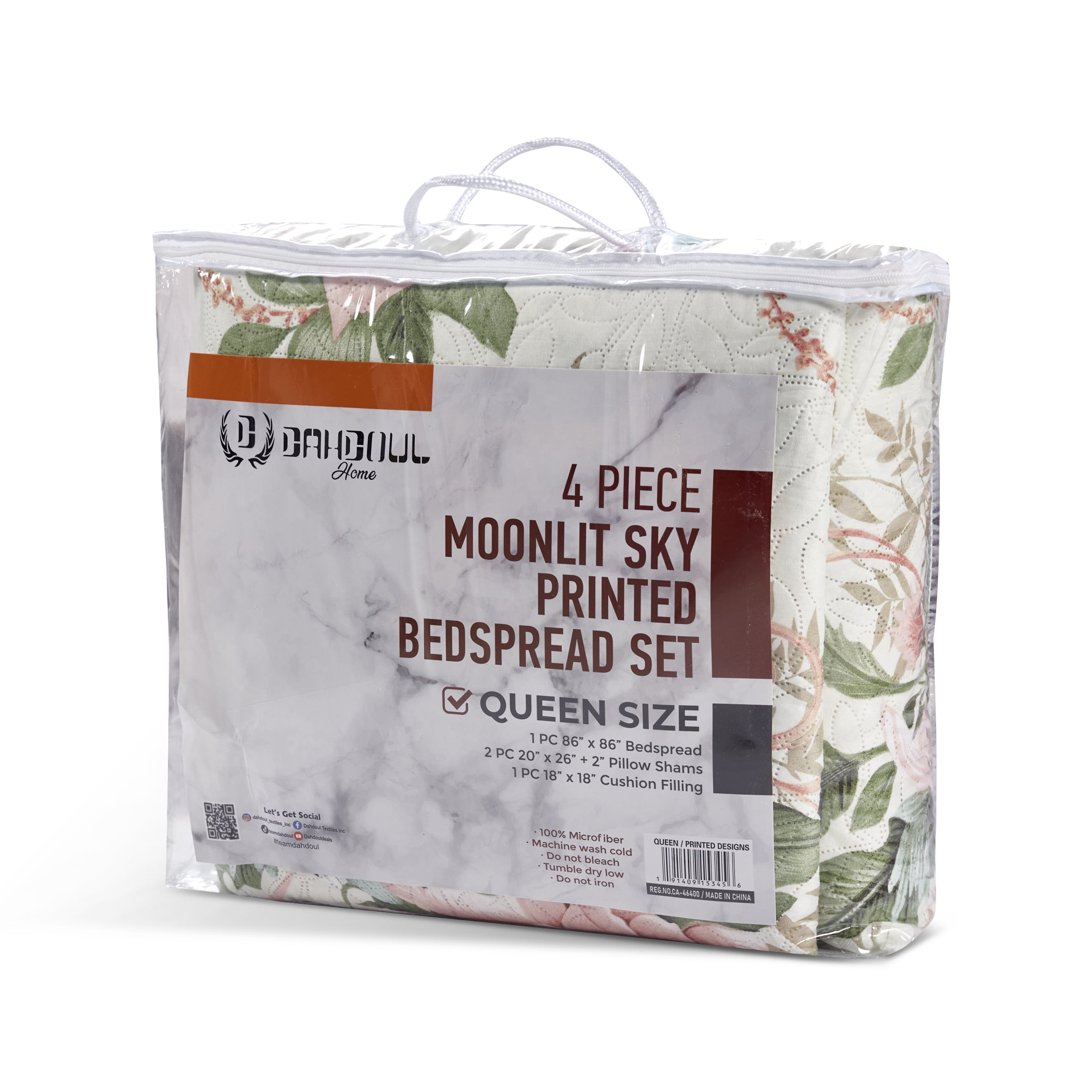 MOONLIT SKY PRINTED DESIGN 4PC BEDSPREAD SET - (ASSORTED CASE PACK 16 PCS PER CASE)