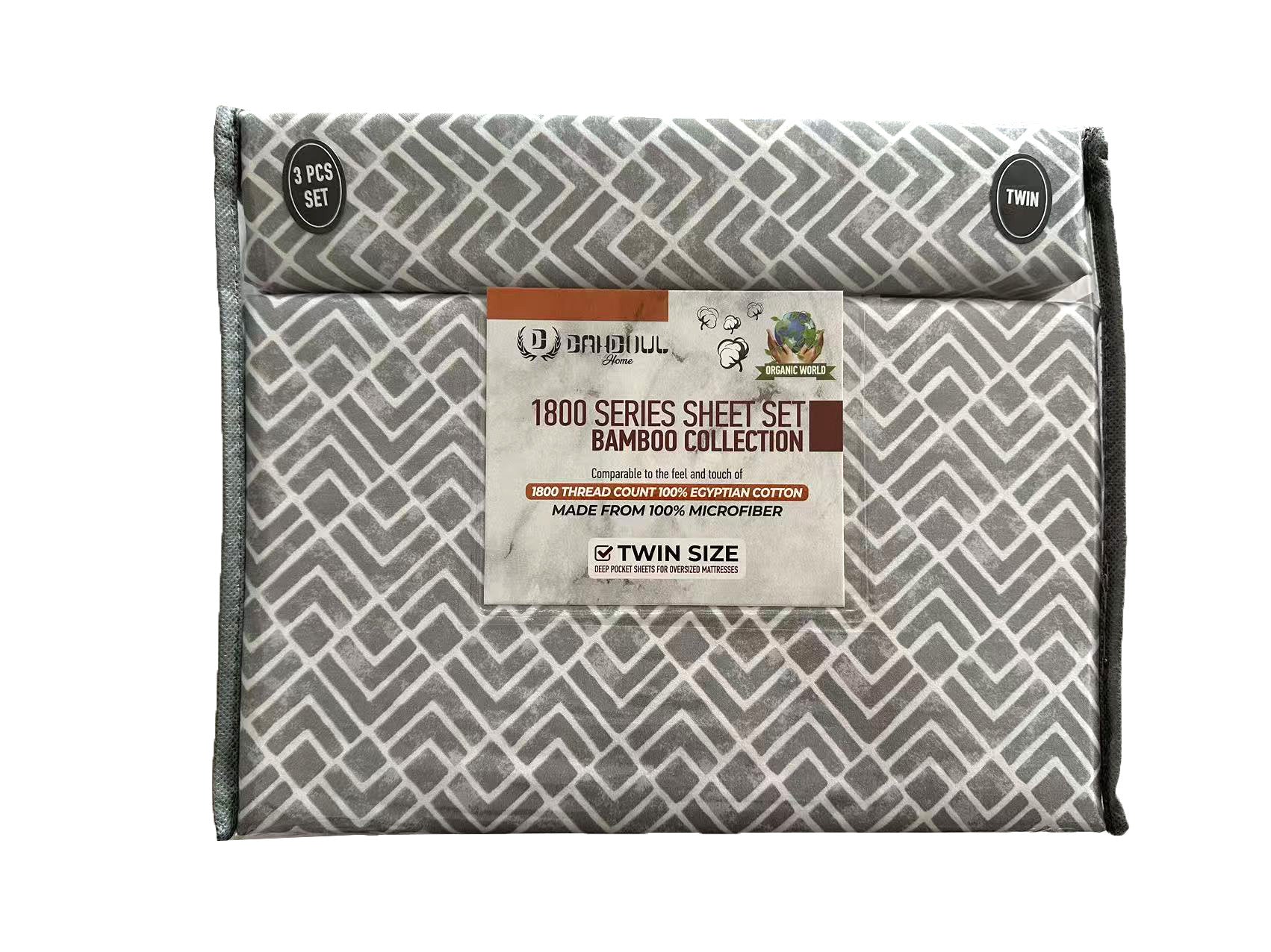 4 PIECE BAMBOO 1800 PRINTED BED SHEET DESIGNS–(ASSORTED CASE PACK 10 SHEETS PER CASE)