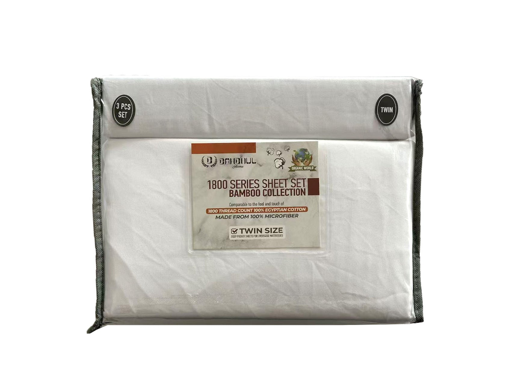 4 PIECE BAMBOO 1800 WHITE COLOR BED SHEET DESIGNS–(SOLID CASE PACK 10 SHEETS PER CASE)