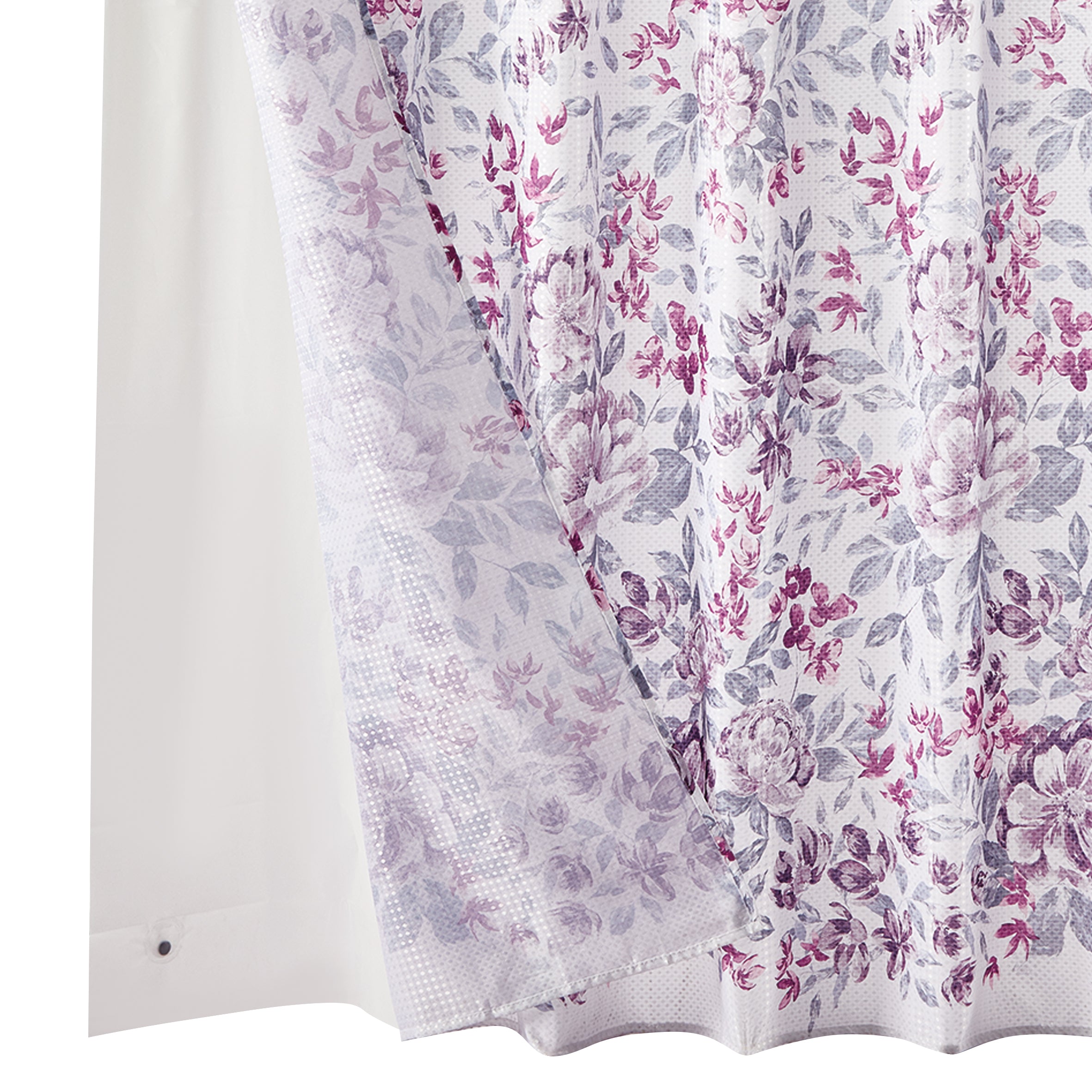 14 Piece "Violet" Waffle Jacquard Shower Curtain