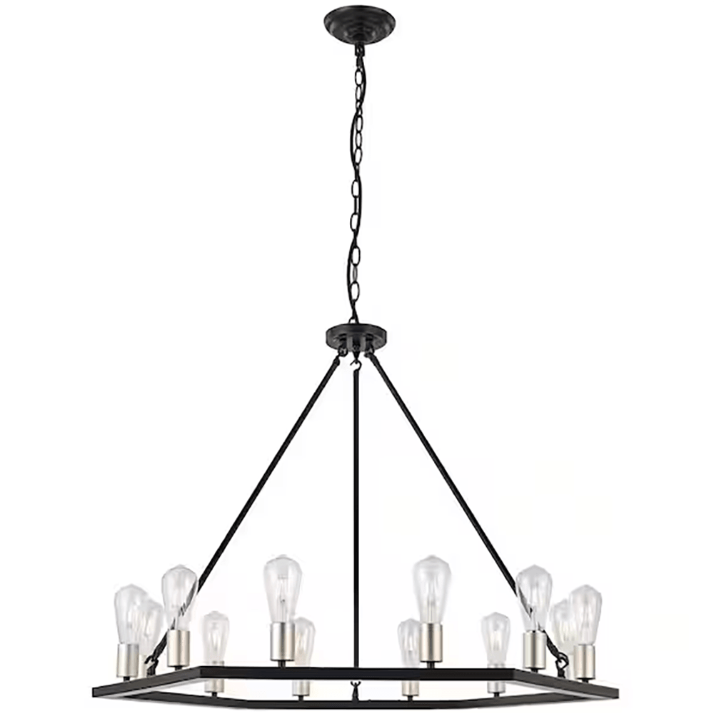 Nanterre 12-Light Black/Brass Dust Wagon Wheel Chandelier - Dahdoul Online