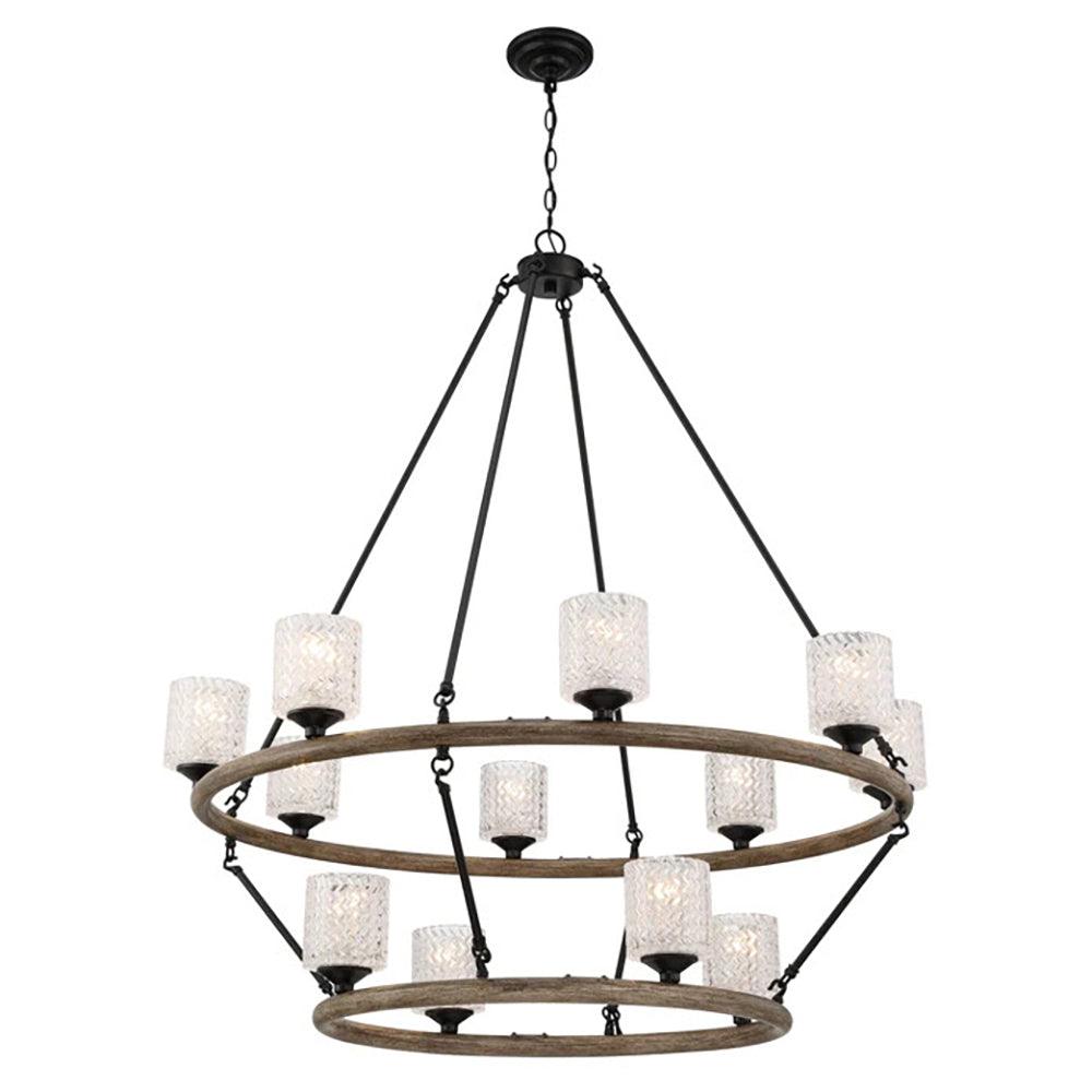 12 Lights Crystal Wagon Wheel Chandelier Lighting - Dahdoul Online