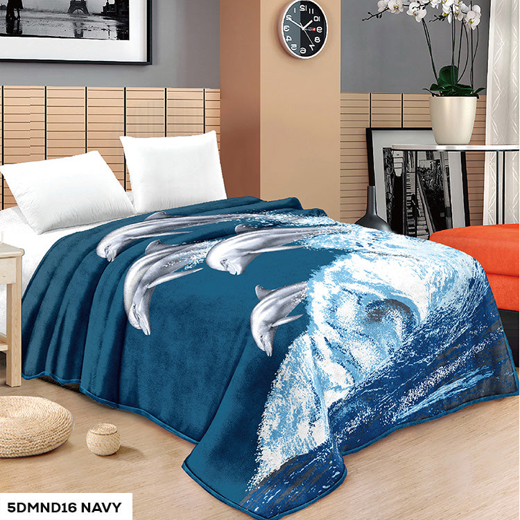5 DIAMOND 2 PLY NEW ANIMAL DESIGN RACHELLE BLANKET - (Assorted Case Pa