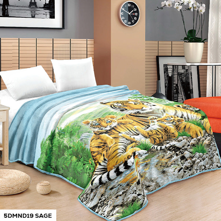 5 DIAMOND 2 PLY NEW ANIMAL DESIGN RACHELLE BLANKET - (Assorted Case Pack 10 Blanket's Per Case 2 Per Design)