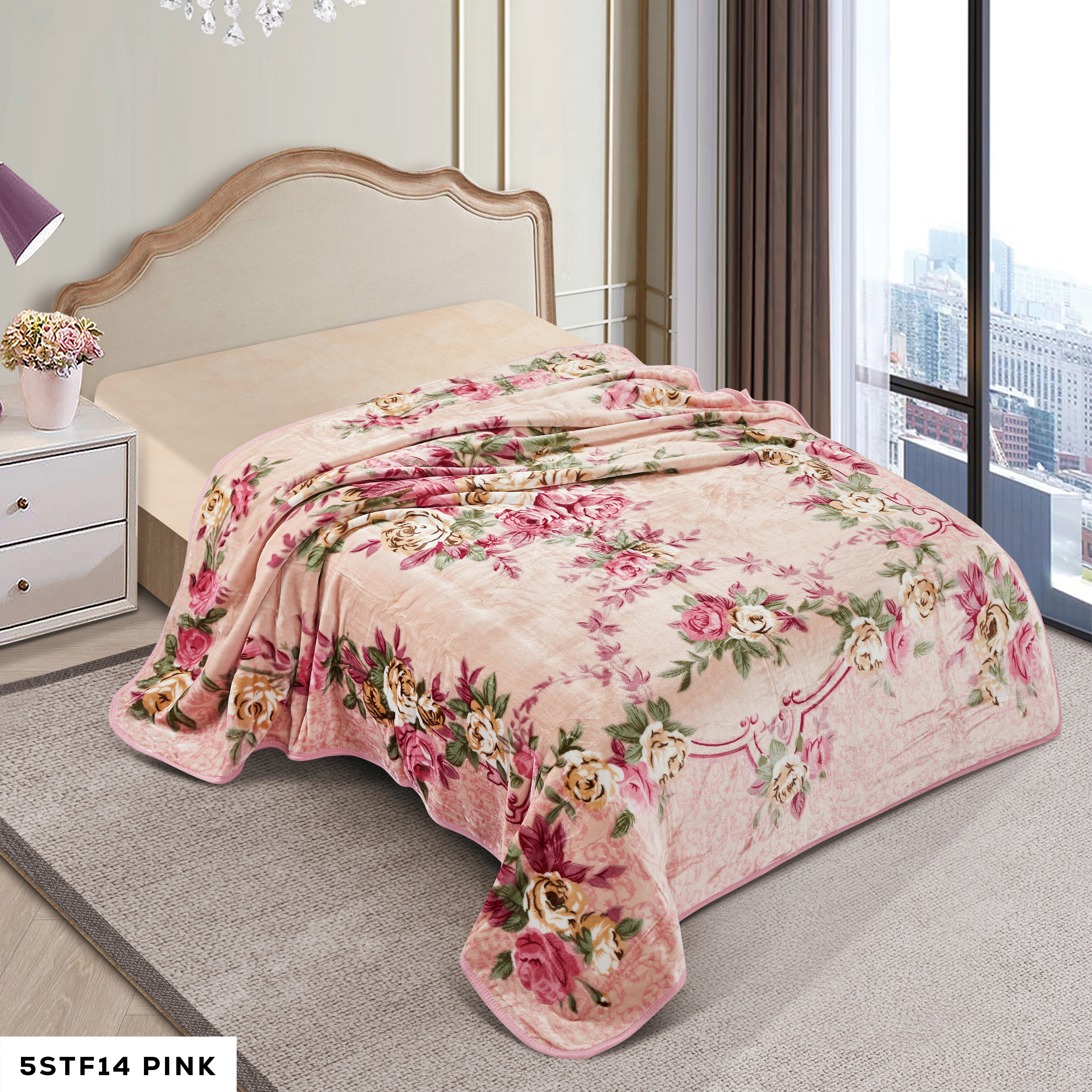 5 STAR 1 PLY RACHELLE BLANKET (Assorted Case Pack 10 Blankets Per Case 2 Per Design)