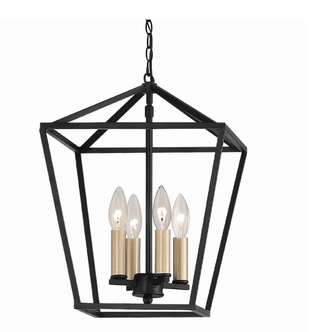 Genoa 4-Light Black Lantern Chandelier - Dahdoul Online