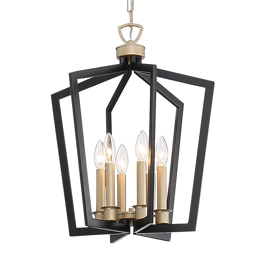 Vanity Art Farmhouse Vintage 6 Light Lantern Geometric Metal Pendant Ceiling Light Fixture Antique Chandelier Light For Dining Room Living Room - Dahdoul Online