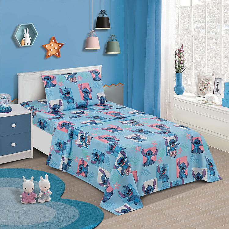 3 Piece "Aloha" Lilo&Stitch Twin Disney Bed sheet Set
