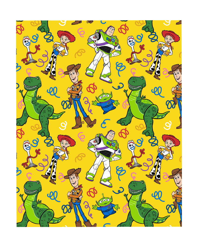 BABY DISNEY FLANNEL ROTARY THROW "NEW DESIGN"-“SMILING TOYS” TOY STORY (SOILD CASE PACK: 24 ITMES PERCASE)