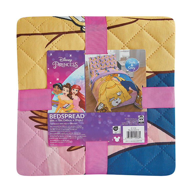 "Palace Waltz" Beauty & The Beast Twin/Full Disney Bedspread - Solid Packing (12 Items in a Case)