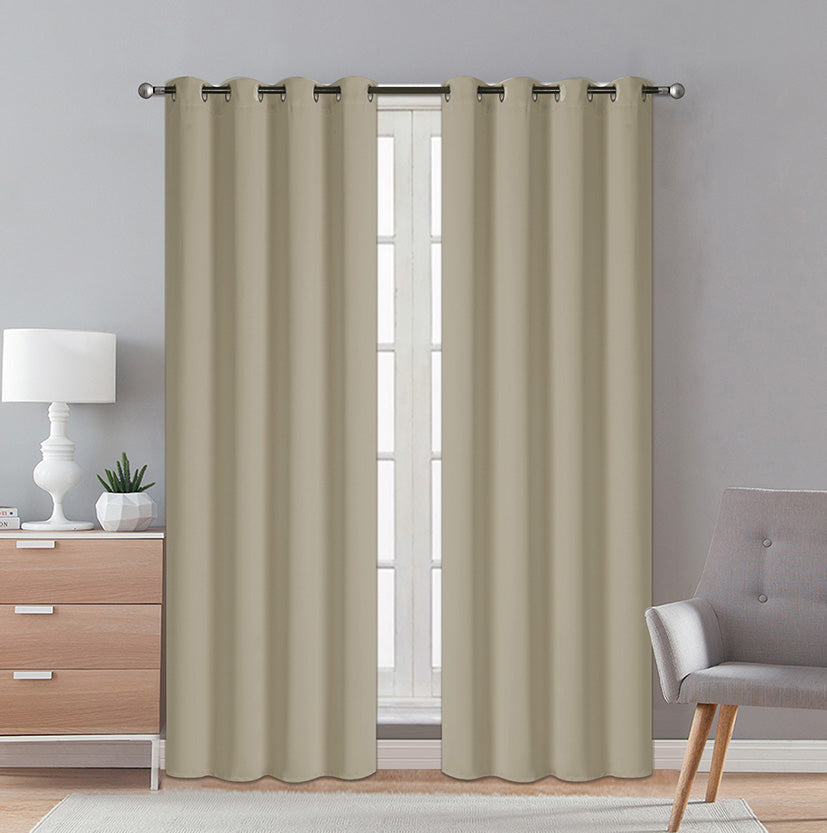 2 PIECE THERMAL BLACKOUT WINDOW CURTAIN - (SOLID CASE PACK 12 ITEMS IN A CASE)