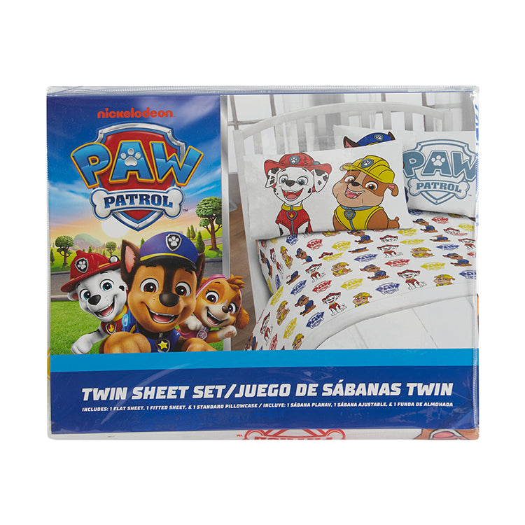 3 Piece “Best Boys” Paw Patrol Twin Bed sheet Set