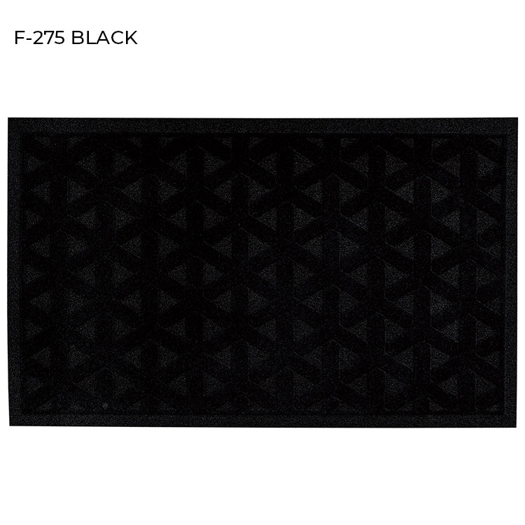 "RECYCLED TO LIFE" BLACK COLOR RUBBER MATS-(ASSORTED CASE PACK 12 ITEMS PER CASE)