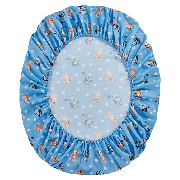 3 PIECE TWIN BEDSHEET SET"BLUE POLKA DOTS" BLUEY TWIN BBC-(SOLID PACKING: 08 ITEMS IN A CASE)