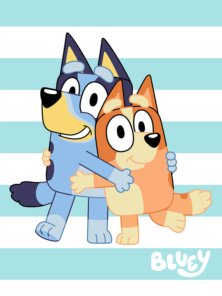 "Hugs" Bluey Twin/Full BBC Rachelle Blanket
