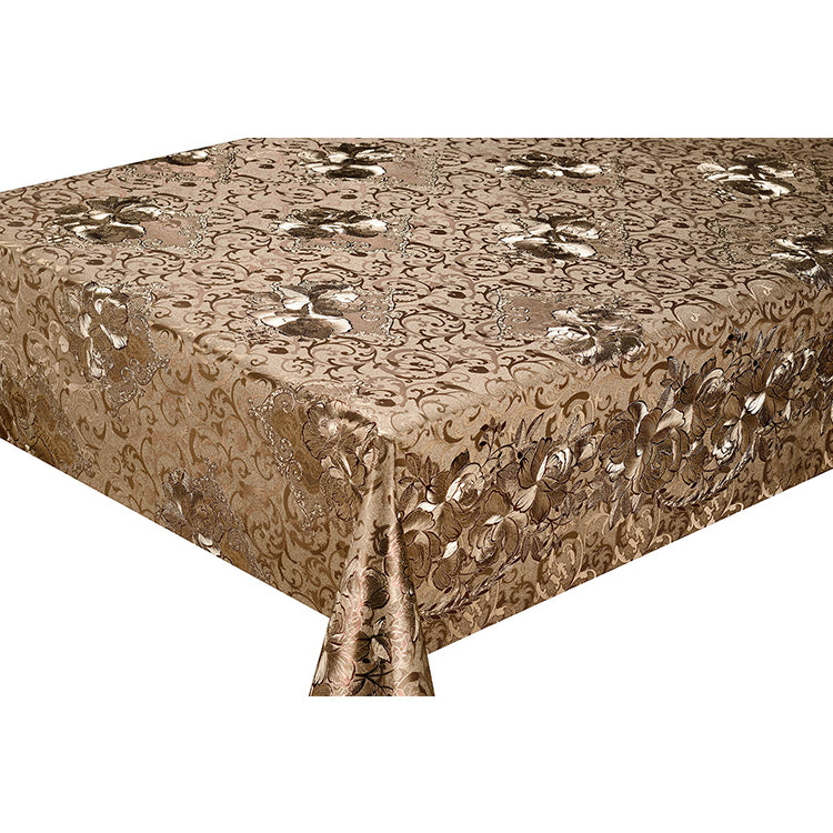 METALLIC PVC WITH FABRIC BACKING TABLECLOTH-(SOLID CASE PACK 2 ITEMS PER CASE)