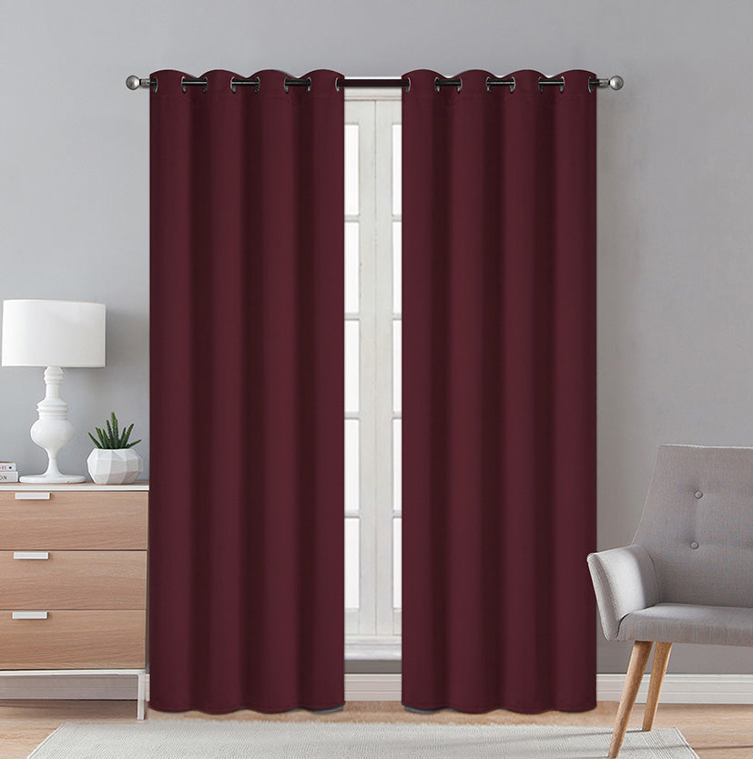 2 PIECE THERMAL BLACKOUT WINDOW CURTAIN - (SOLID CASE PACK 12 ITEMS IN A CASE)