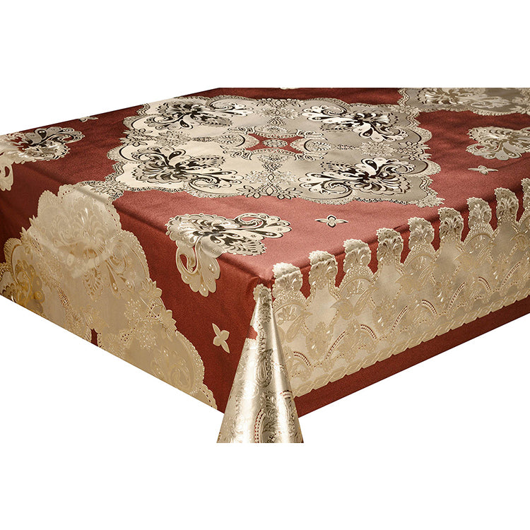 METALLIC PVC WITH FABRIC BACKING TABLECLOTH-(SOLID CASE PACK 2 ITEMS PER CASE)