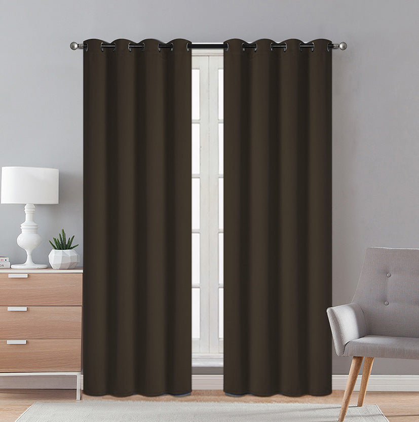 2 PIECE THERMAL BLACKOUT WINDOW CURTAIN - (SOLID CASE PACK 12 ITEMS IN A CASE)