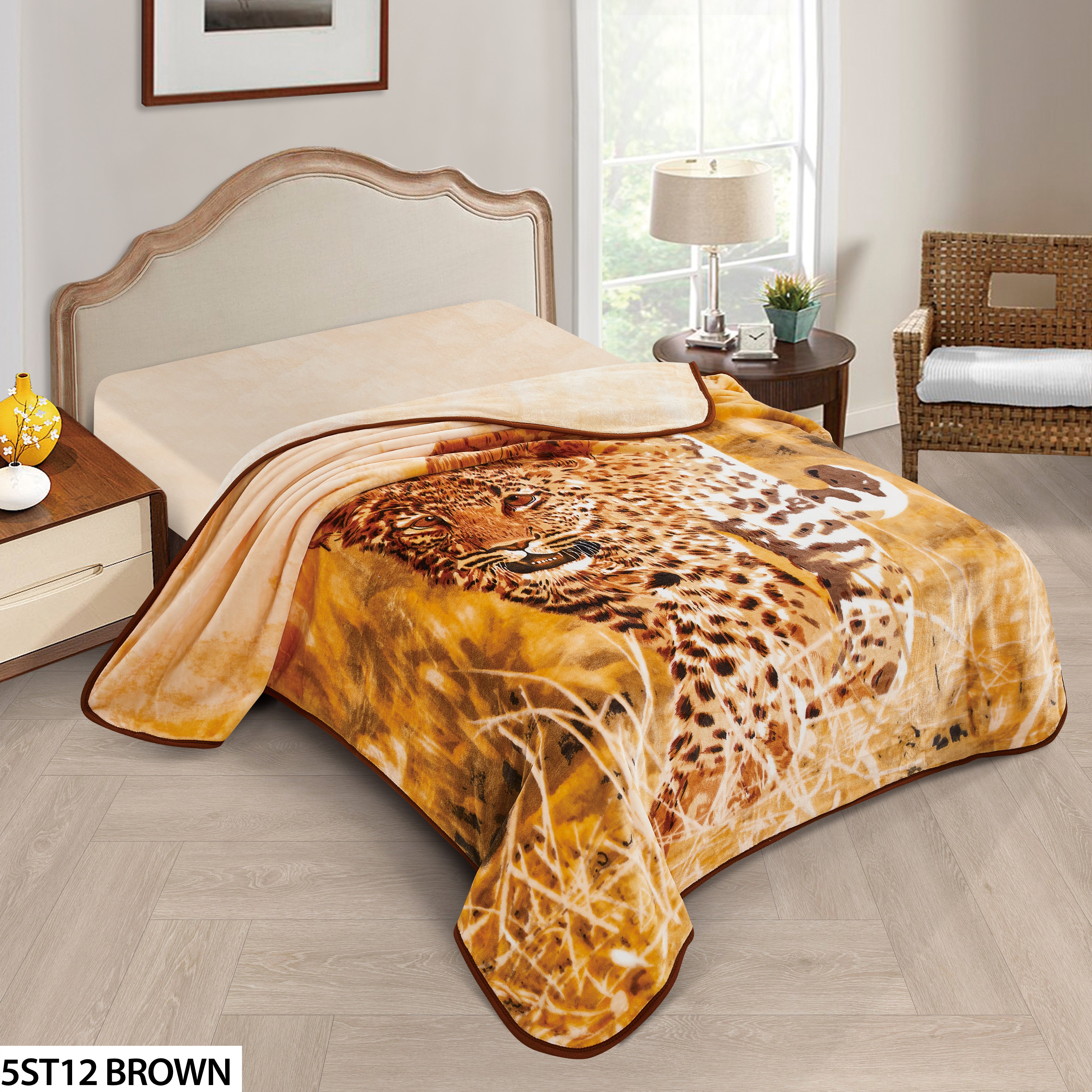 5 STAR 1 PLY ANIMAL DESIGN RACHELLE BLANKET (Assorted Case Pack 10 Blankets Per Case 2 Per Design)