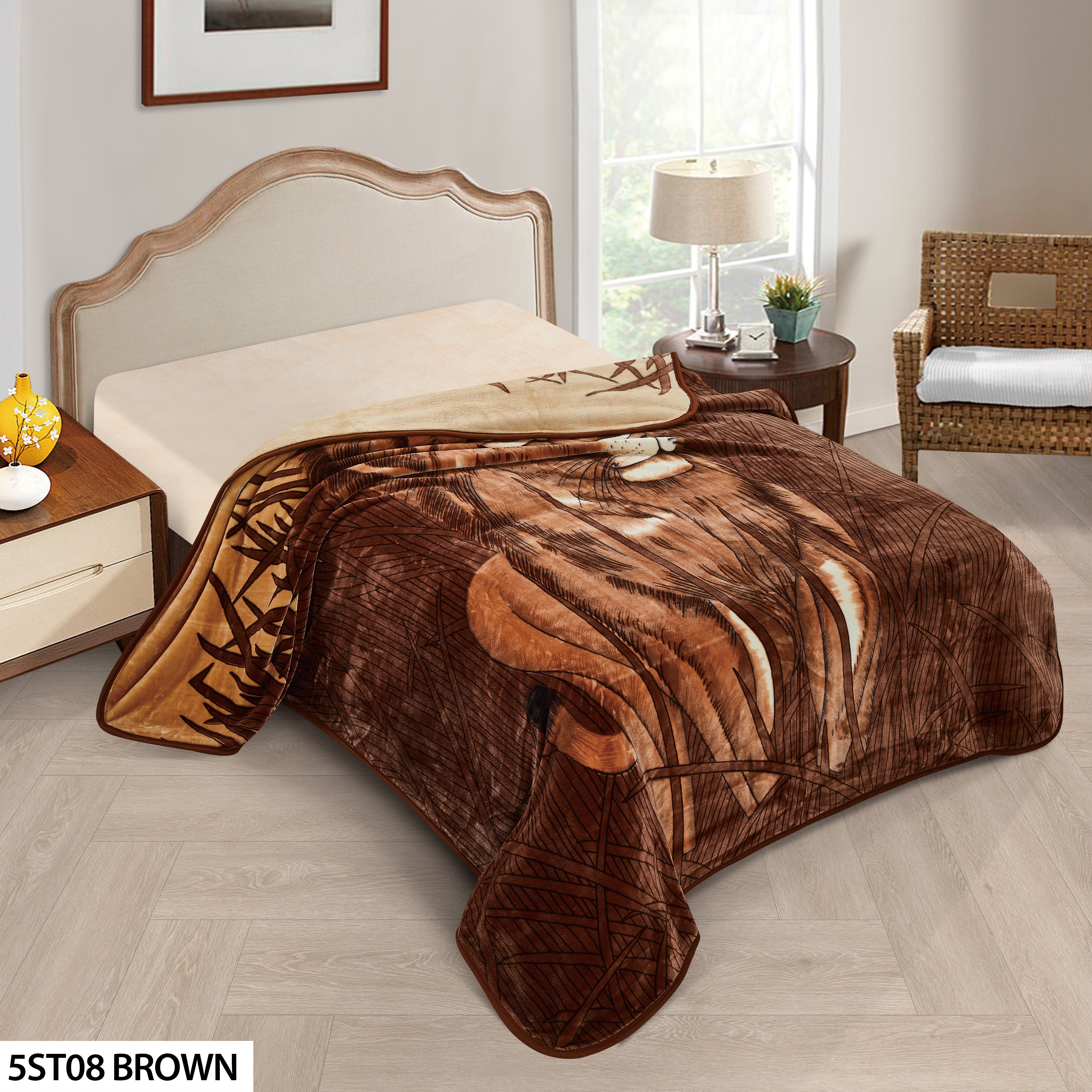 5 STAR 1 PLY ANIMAL DESIGN RACHELLE BLANKET (Assorted Case Pack 10 Blankets Per Case 2 Per Design)