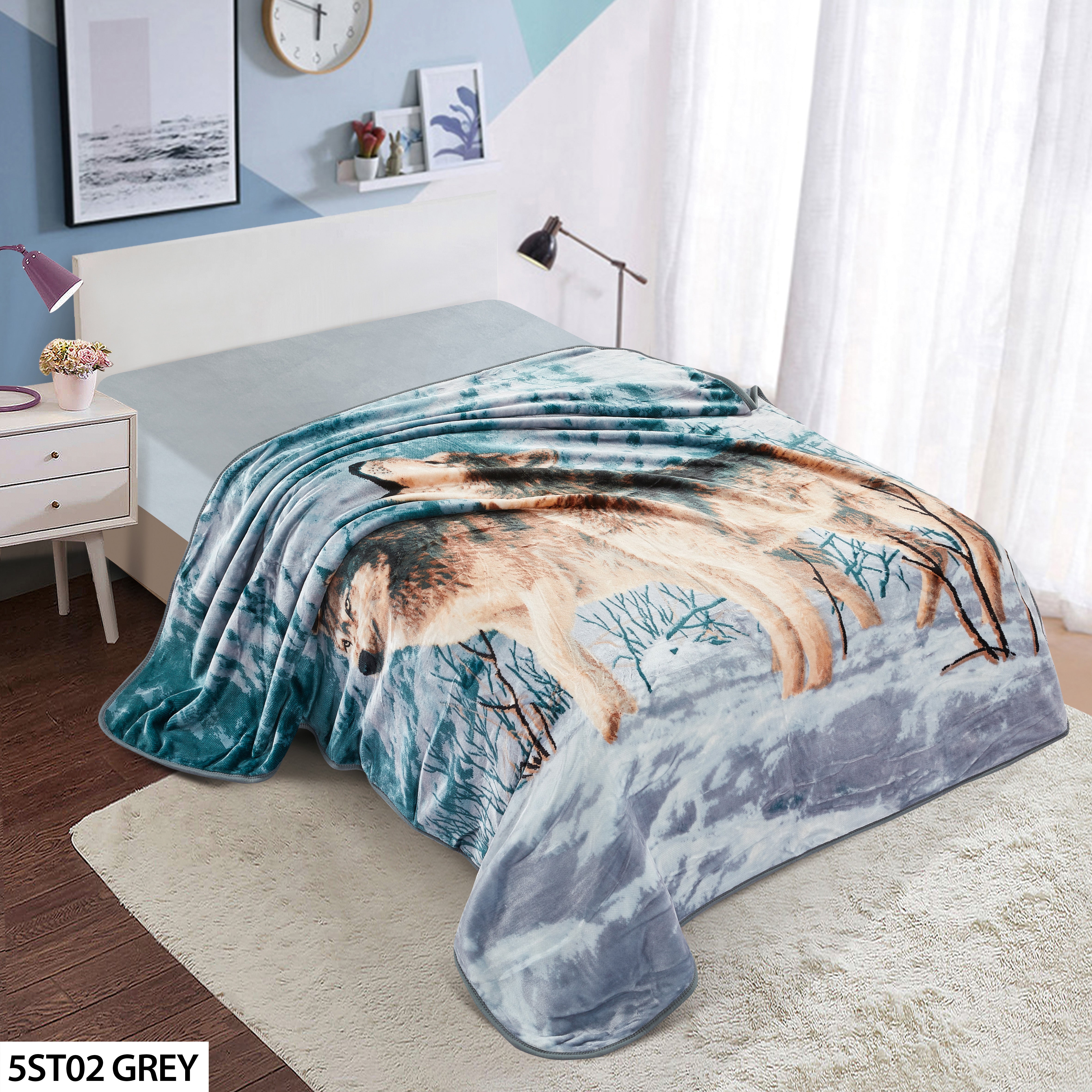 5 STAR 1 PLY ANIMAL DESIGN RACHELLE BLANKET (Assorted Case Pack 10 Blankets Per Case 2 Per Design)