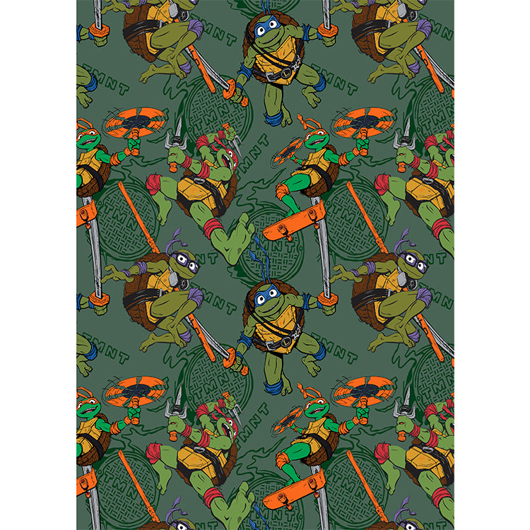 TMNT "Ninja Boys" Twin Flannel Rotary Blanket