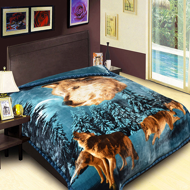 GOLDEN LION 2PLY BLANKETS-ANIMAL COLLECTION NEW DESIGNS (SOLID CASE PACK 5 BLANKETS PER CASE)