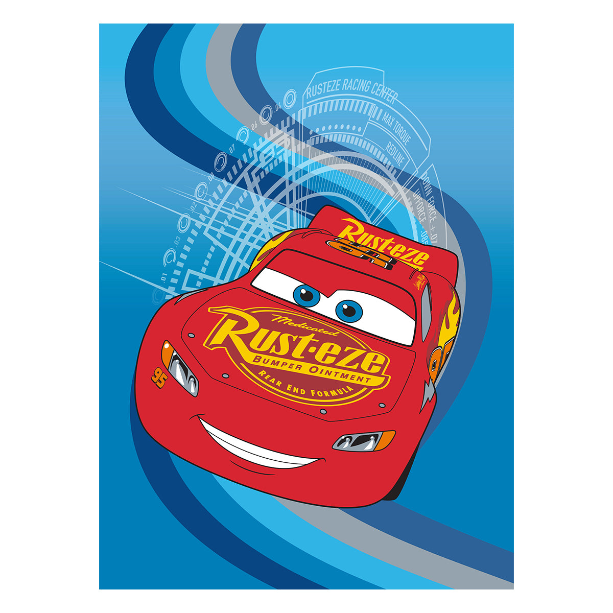 "GREETINGS FROM RADIATOR SPRINGS" TWIN/FULL DISNEY RACHELLE BLANKET-(SOLID PACK 12 ITEMS PER CASE)