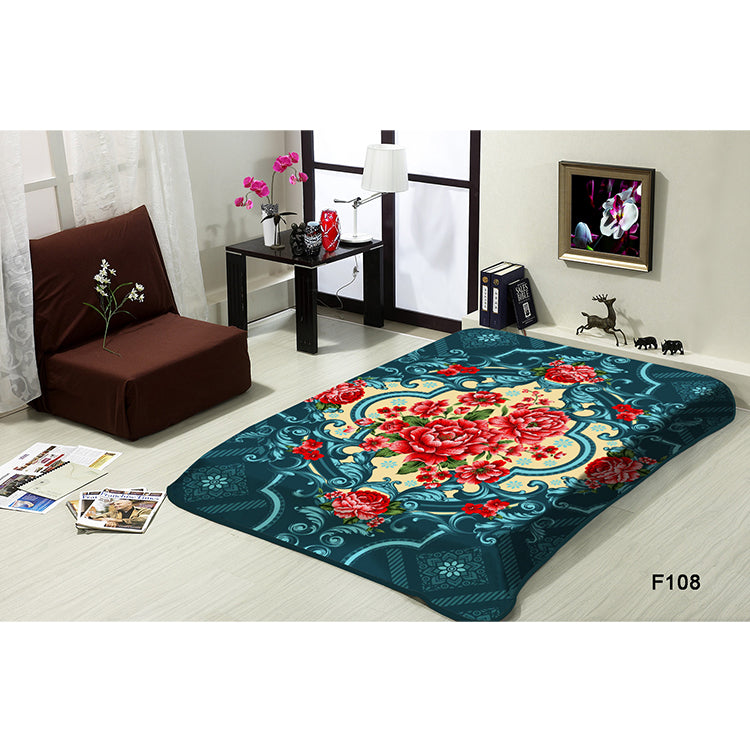 HEAVY WEIGHT 2 PLY BLANKET WITH EMBOSS FLOWER GROUP-A