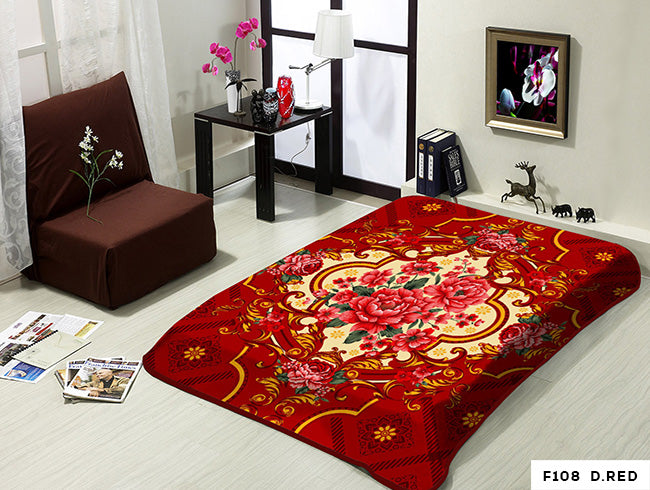 HEAVY WEIGHT 2 PLY BLANKET WITH EMBOSS FLOWER GROUP A - (Assorted Case Pack 6 Blanket's Per Case 1 per Design)