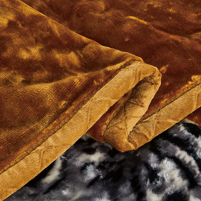 Manta térmica pesada de 2 capas - CJ591-17 Tigre/Marrón oscuro
