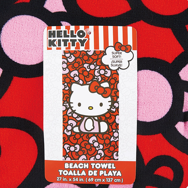 "World of Bows" Hello Kitty 27"x54" Sanrio Beach Towel