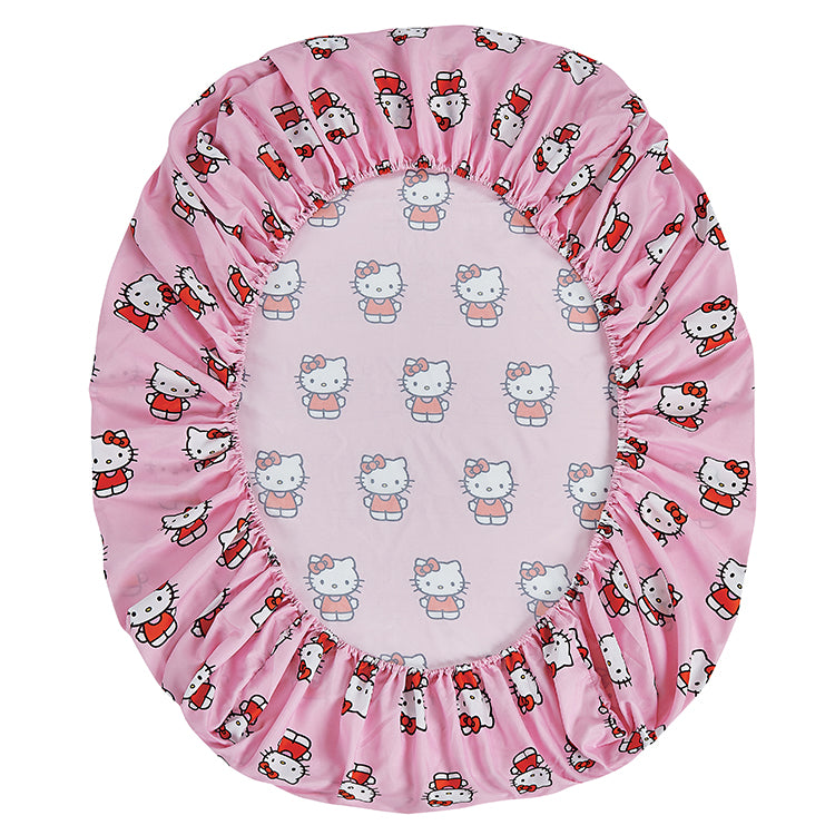 3Piece "Classic Girl in Pink" Hello Kitty Twin Sanrio Bed sheet Set - Solid Packing (8 Items in a Case)