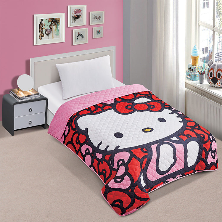 World of Bows" Hello Kitty Twin/Full Sanrio Bedspread