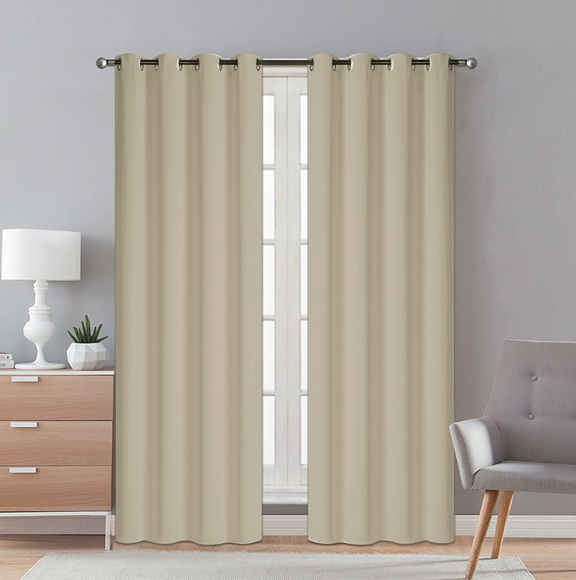 2 PIECE THERMAL BLACKOUT WINDOW CURTAIN - (SOLID CASE PACK 12 ITEMS IN A CASE)