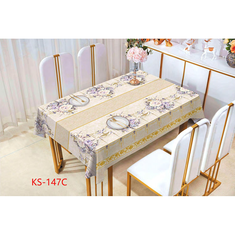 METALLIC PVC WITH FABRIC BACKING TABLECLOTH NEW ARRIVAL-(SOLID CASE PACK 2 ITEMS PER CASE)