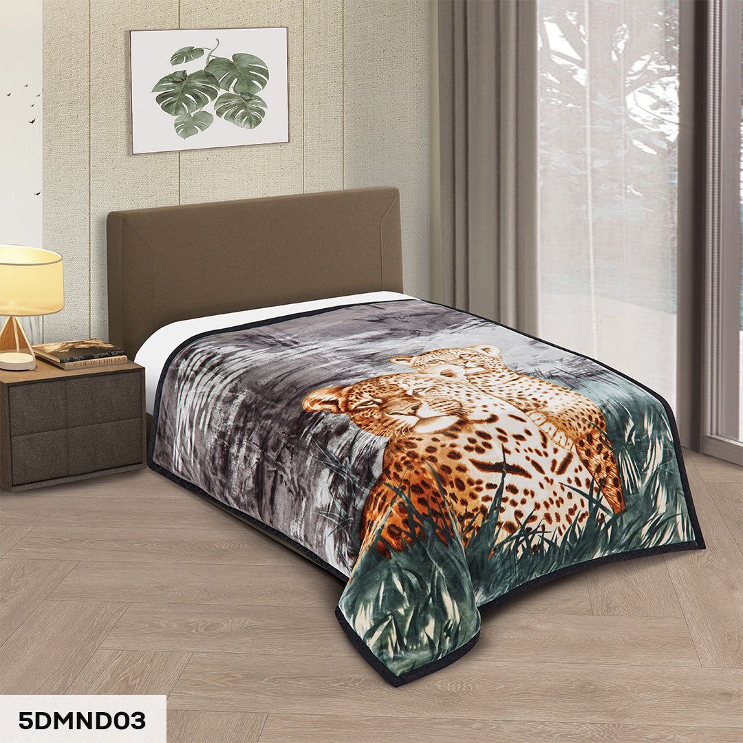 5 DIAMOND 2 PLY ANIMAL DESIGN RACHELLE BLANKET - (Assorted Case Pack 1