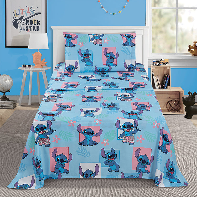 3 Piece "Aloha" Lilo&Stitch Twin Disney Bed sheet Set