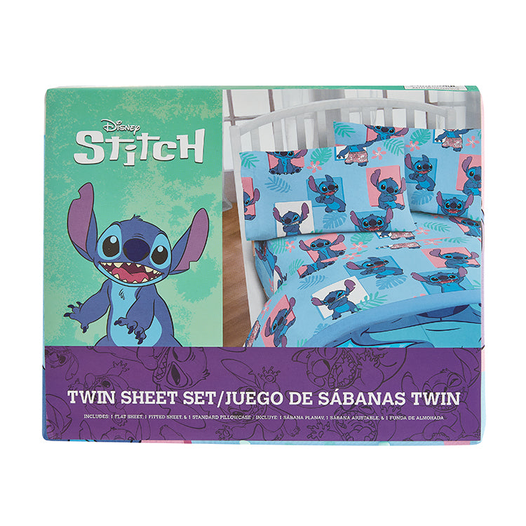 3 Piece "Aloha" Lilo&Stitch Twin Disney Bed sheet Set