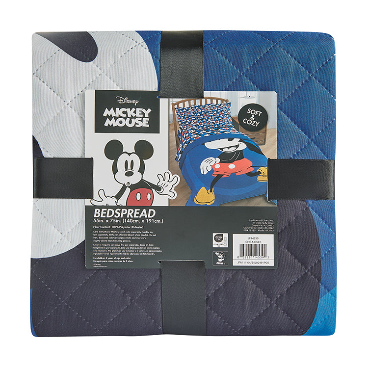 "One And Only" Mickey Twin/Full Disney Bedspread - Solid Packing (12 Items in a Case)