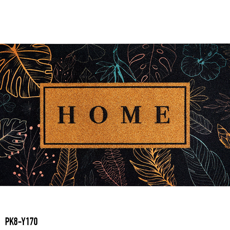 Surtido de fibra de coco sintética digital láser "Home Sweet Coir". Alfombras de goma