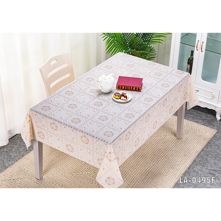 PVC LACE PRINTED TABLECLOTH-(SOLID CASE PACK 2 TABLE CLOTH PER CASE ACCORDING TO YOUR SELECTED DESIGN)