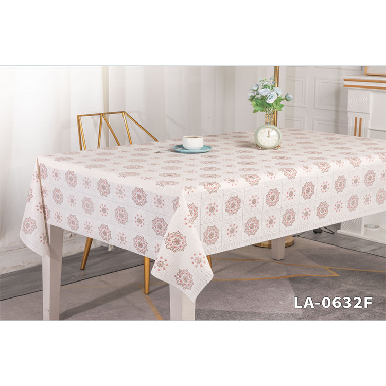 PVC LACE PRINTED TABLECLOTH-(SOLID CASE PACK 2 TABLE CLOTH PER CASE ACCORDING TO YOUR SELECTED DESIGN)