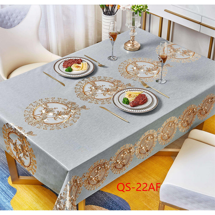 METALLIC PVC WITH FABRIC BACKING TABLECLOTH NEW ARRIVAL-(SOLID CASE PACK 2 ITEMS PER CASE)
