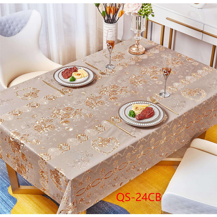 METALLIC PVC WITH FABRIC BACKING TABLECLOTH NEW ARRIVAL-(SOLID CASE PACK 2 ITEMS PER CASE)