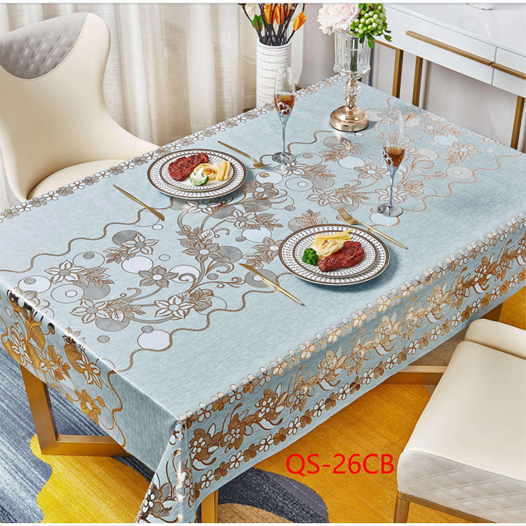 METALLIC PVC WITH FABRIC BACKING TABLECLOTH NEW ARRIVAL-(SOLID CASE PACK 2 ITEMS PER CASE)