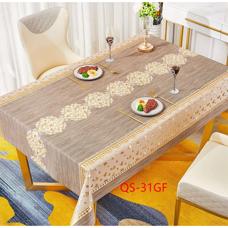 METALLIC PVC WITH FABRIC BACKING TABLECLOTH NEW ARRIVAL-(SOLID CASE PACK 2 ITEMS PER CASE)