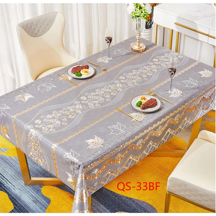 METALLIC PVC WITH FABRIC BACKING TABLECLOTH NEW ARRIVAL-(SOLID CASE PACK 2 ITEMS PER CASE)